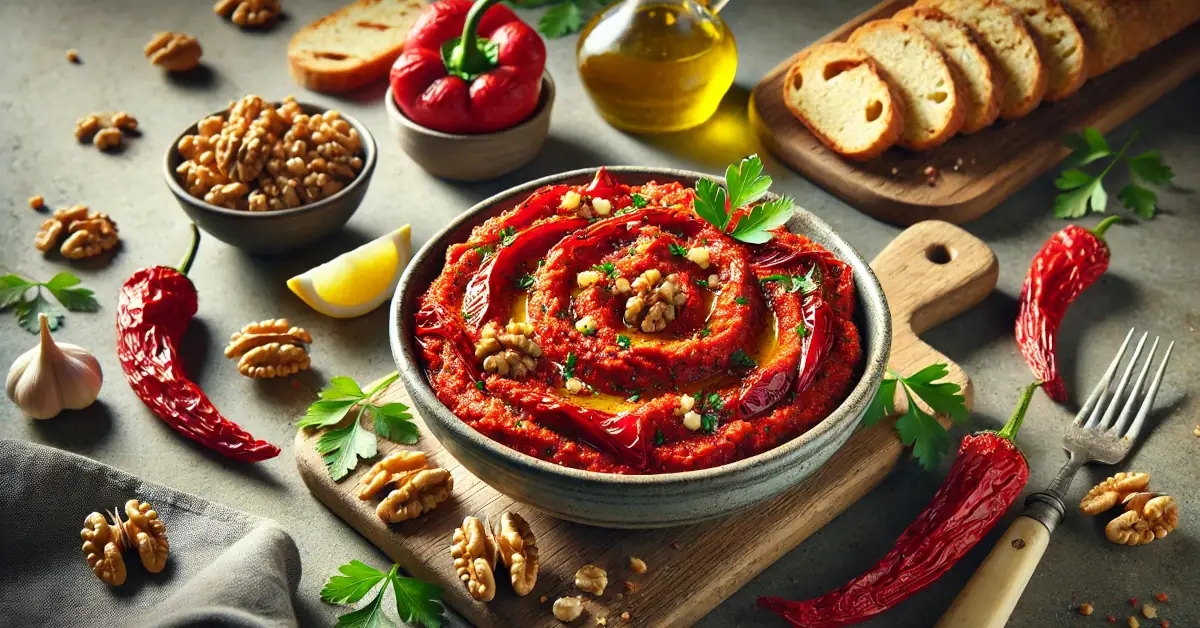 Рецепта за разядка с печени чушки, орехи и чесън